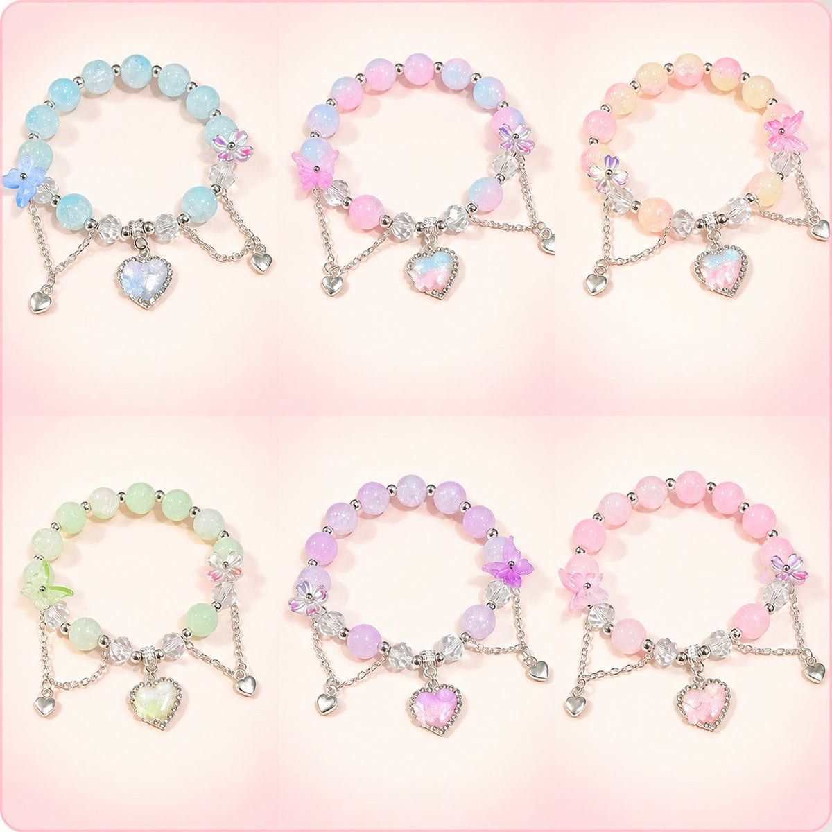 Cute handmade-style bracelet assortment