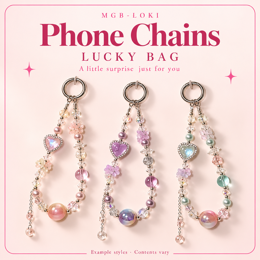 MGB Loki Phone Chain Lucky Bag — example styles, contents vary
